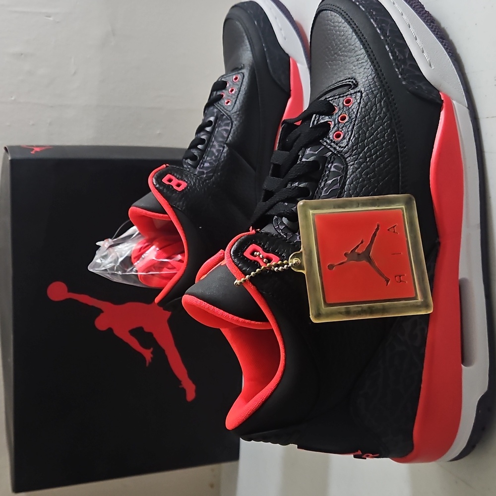 Nike Air Jordan 3 Retro Crimson MENS 9.5 W/BOX 🔥🔥🔥NWT RARE NEVER WORN🔥🔥🔥
